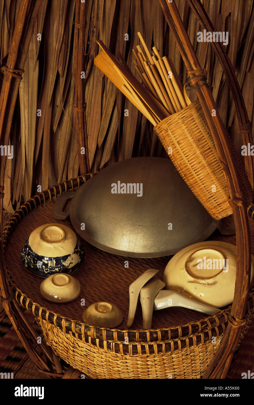 Cibo tradizionale cestello Vietnam Foto Stock
