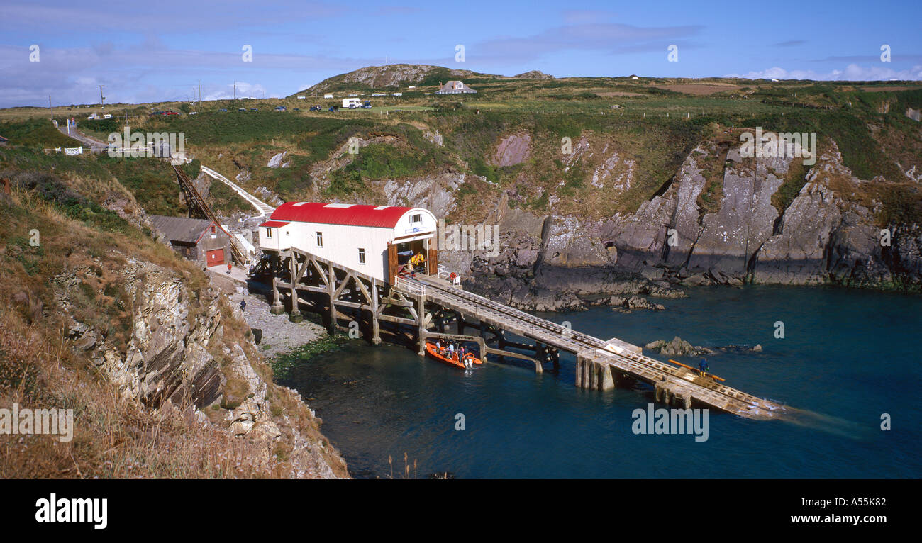 St Justinians, St Davids scialuppa di salvataggio station Foto Stock