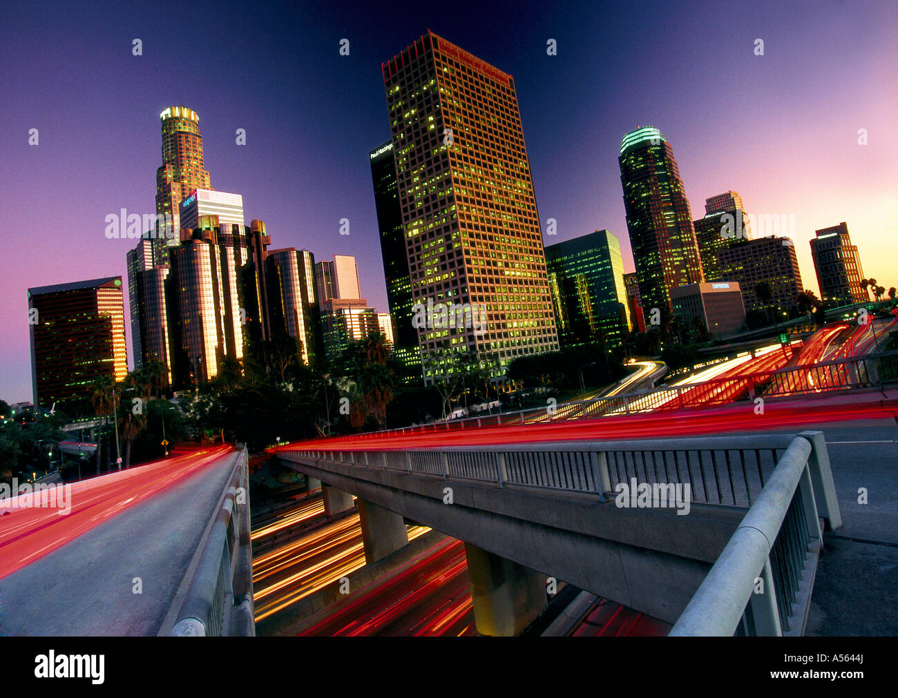Il centro cittadino di Los Angeles Skyline di Los Angeles Los Angeles County California usa stati uniti Foto Stock