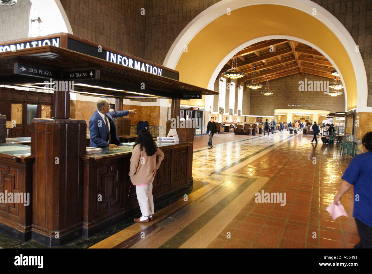 Banco informazioni, Union Station Los Angeles Los Angeles County California usa stati uniti Foto Stock