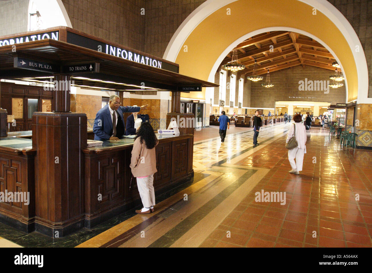 Banco informazioni, Union Station Los Angeles Los Angeles County California usa stati uniti Foto Stock