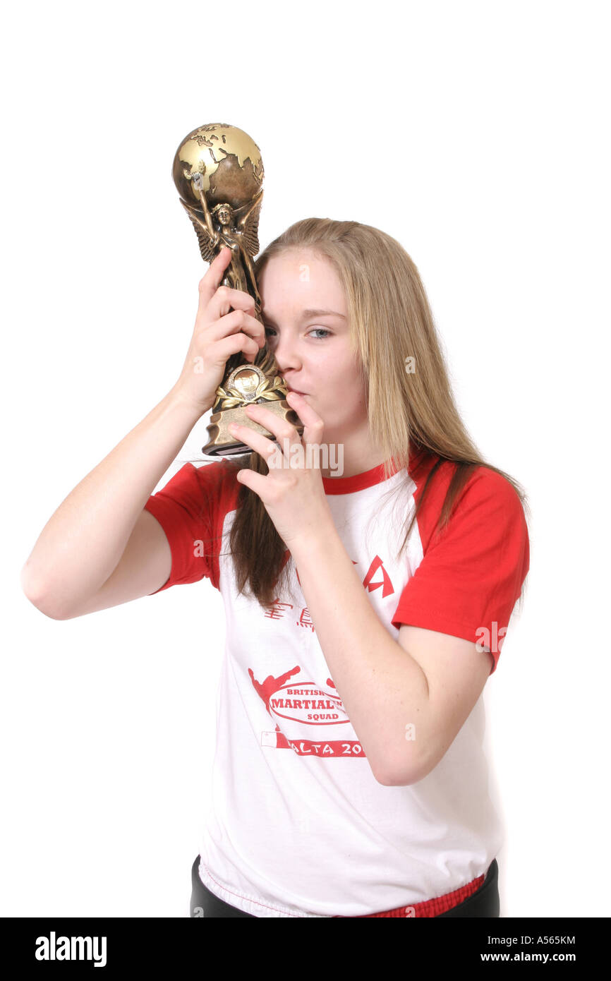 Il Britannico campione del mondo junior calcio femminile boxer Imogen Shayler. Foto Stock