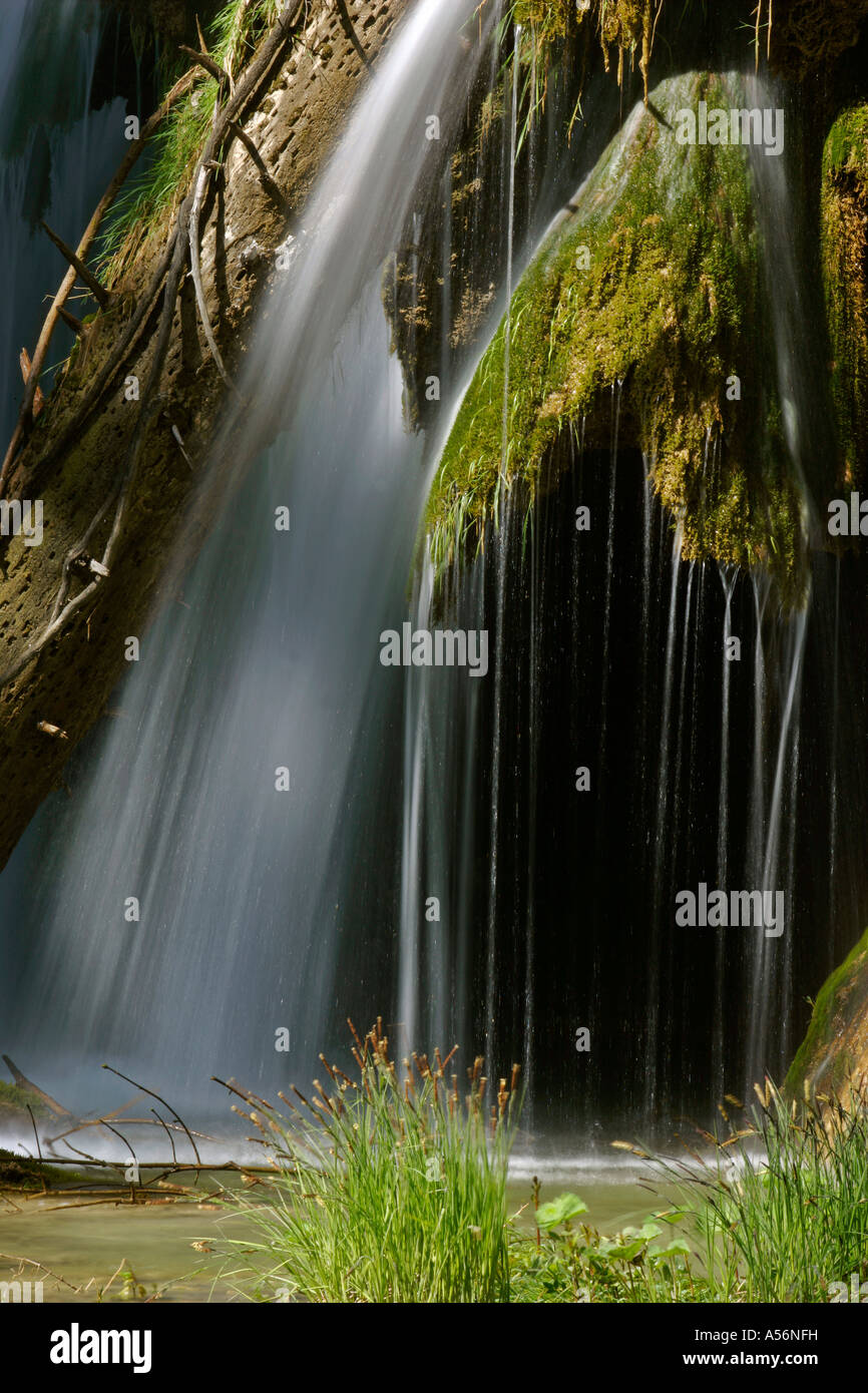 Dettaglio cascate eines Nationalpark Plitvicer visto Kroatien dettaglio di una cascata il Parco Nazionale dei Laghi di Plitvice Croa Foto Stock