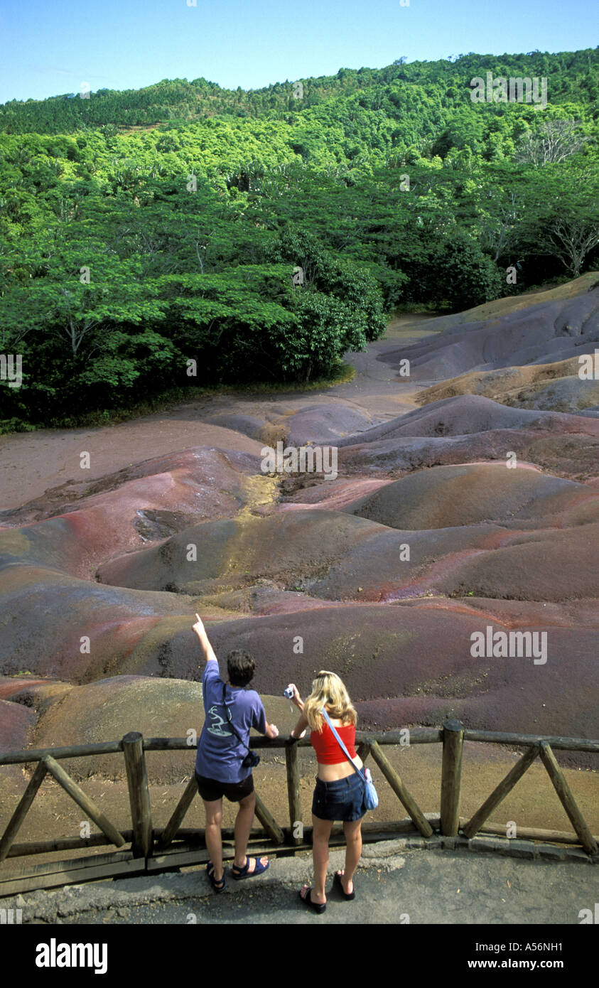 Terre des couleurs, Chamarel, Mauritius Foto Stock