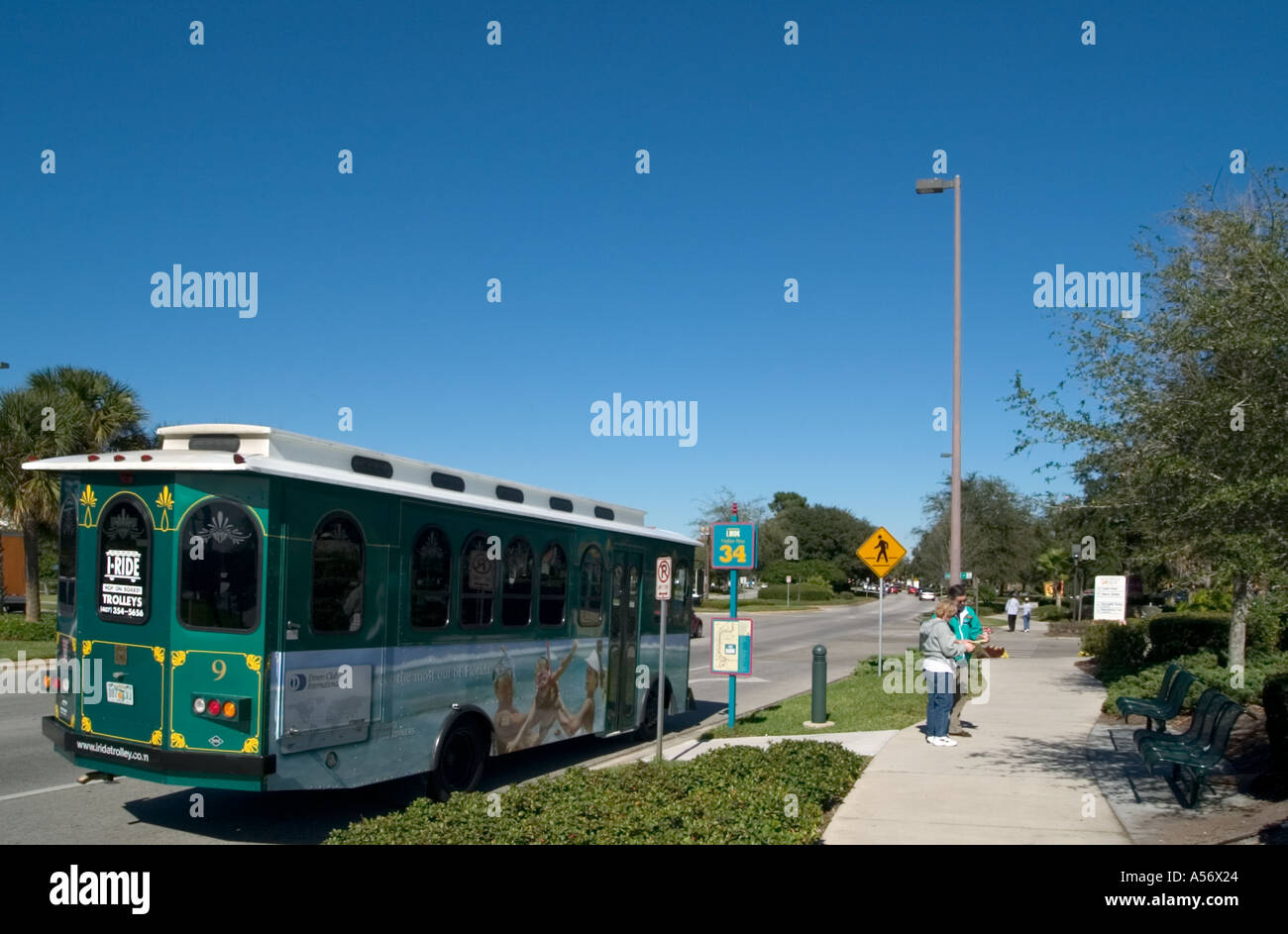 Io Ride Trolley, International Drive North Orlando, Florida, Stati Uniti d'America Foto Stock