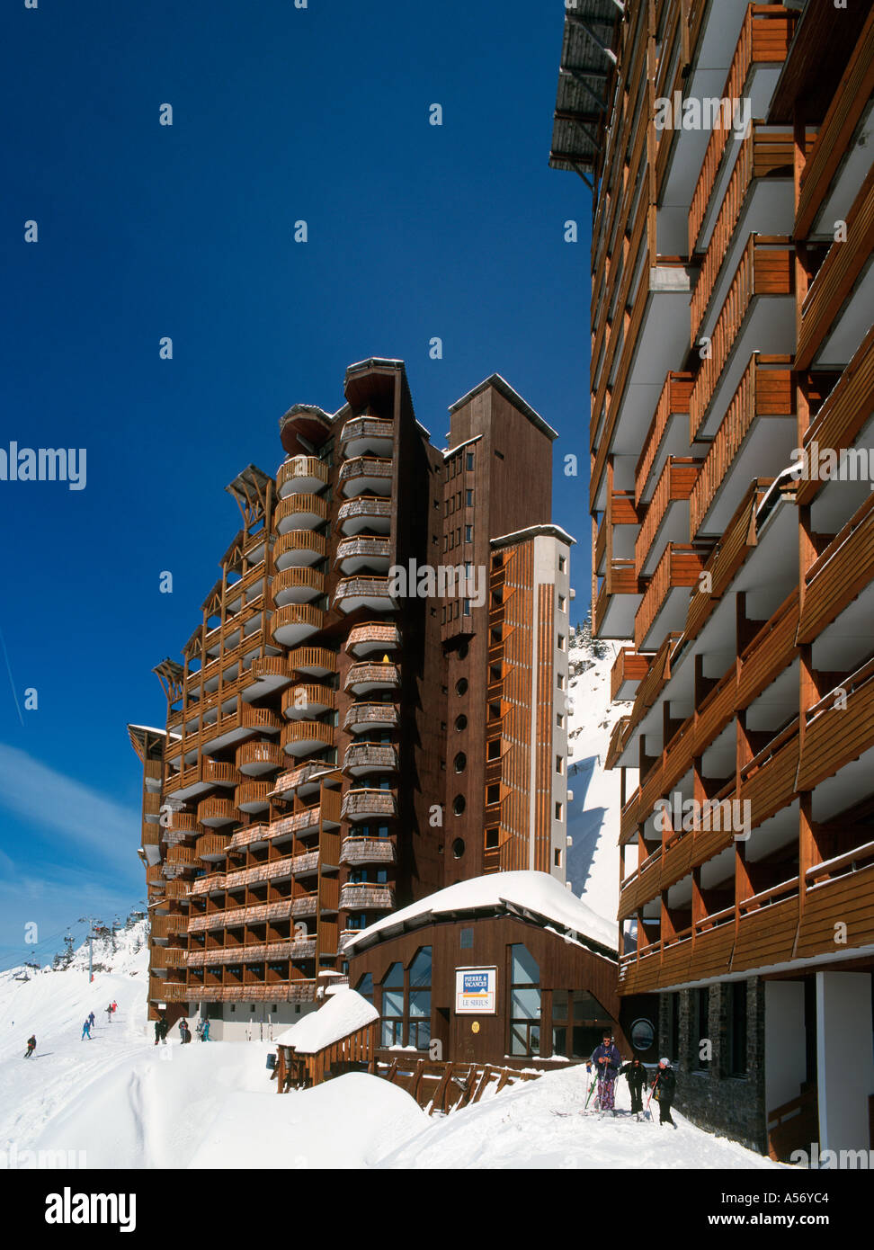 Appartamenti tipici (Pierre et Vacances), Avoriaz, Portes du Soleil Ski Region, Haute Savoie, Francia Foto Stock