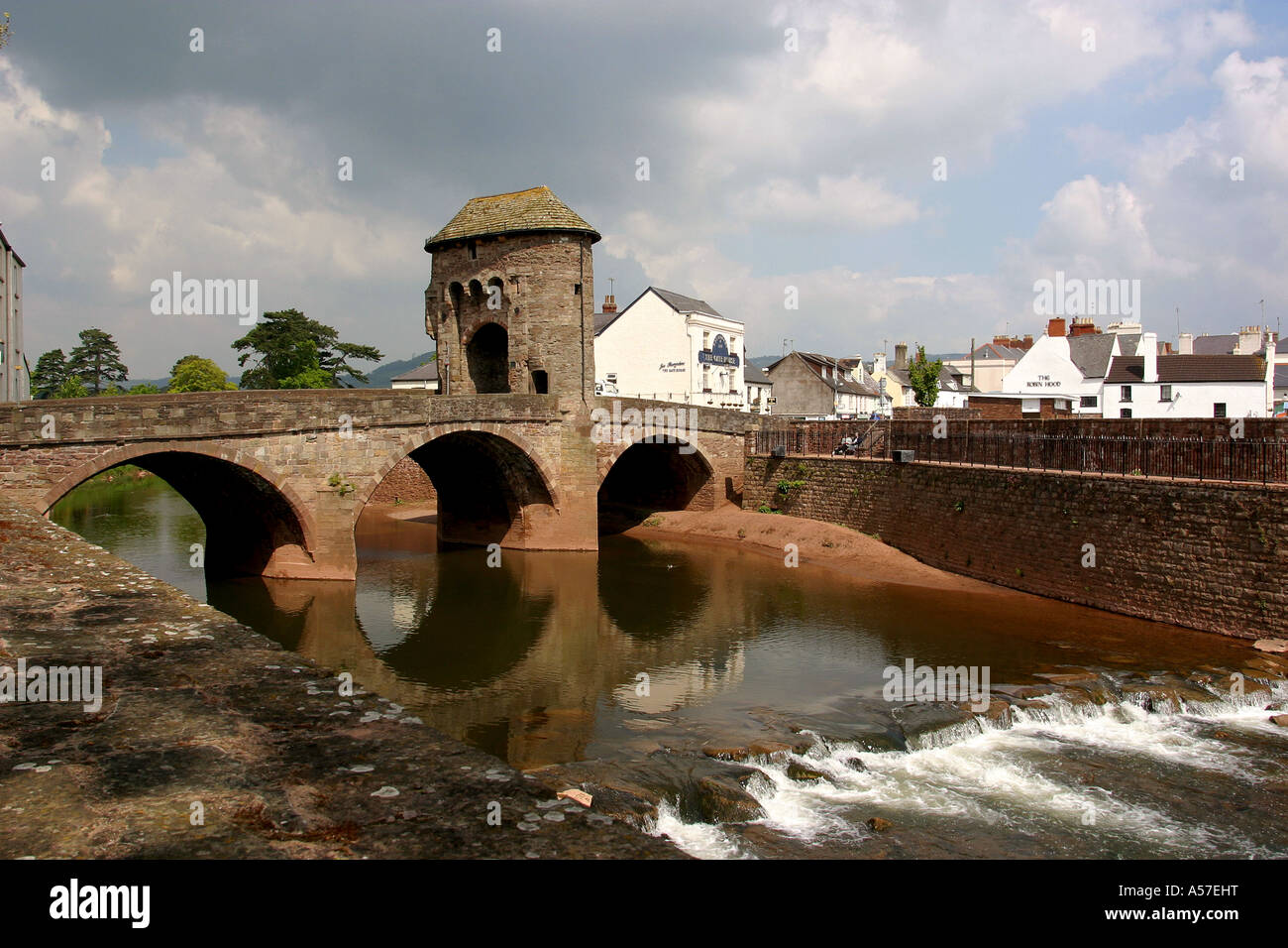 Regno Unito Galles Gwent Monmouth Monnow Bridge Foto Stock