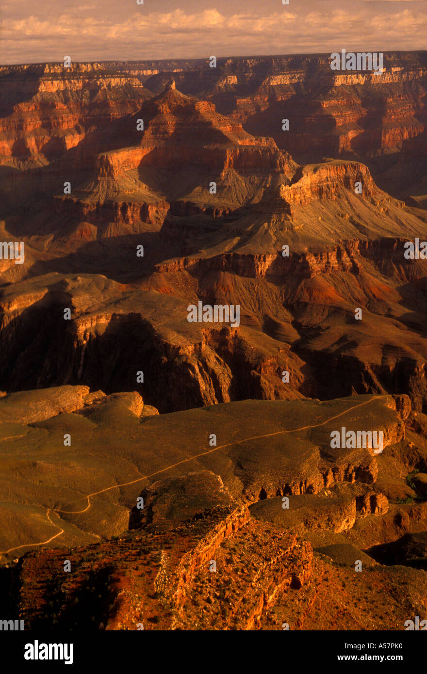 Vista dall'Yavapai Point sul bordo sud del Grand Canyon nel Parco Nazionale del Grand Canyon Arizona Stati Uniti America del Nord Foto Stock