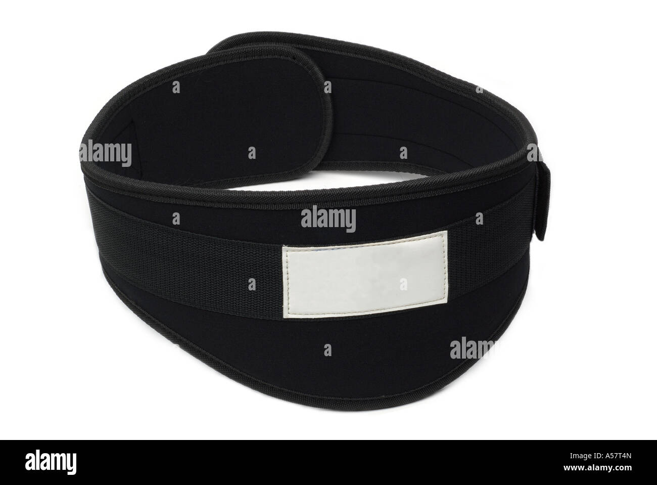 Peso di sollevamento sollevamento cinghia velcro montare esercizio fitness potenza muscolare palestra palestra in cuoio nero forte hrness limitare contengono Foto Stock