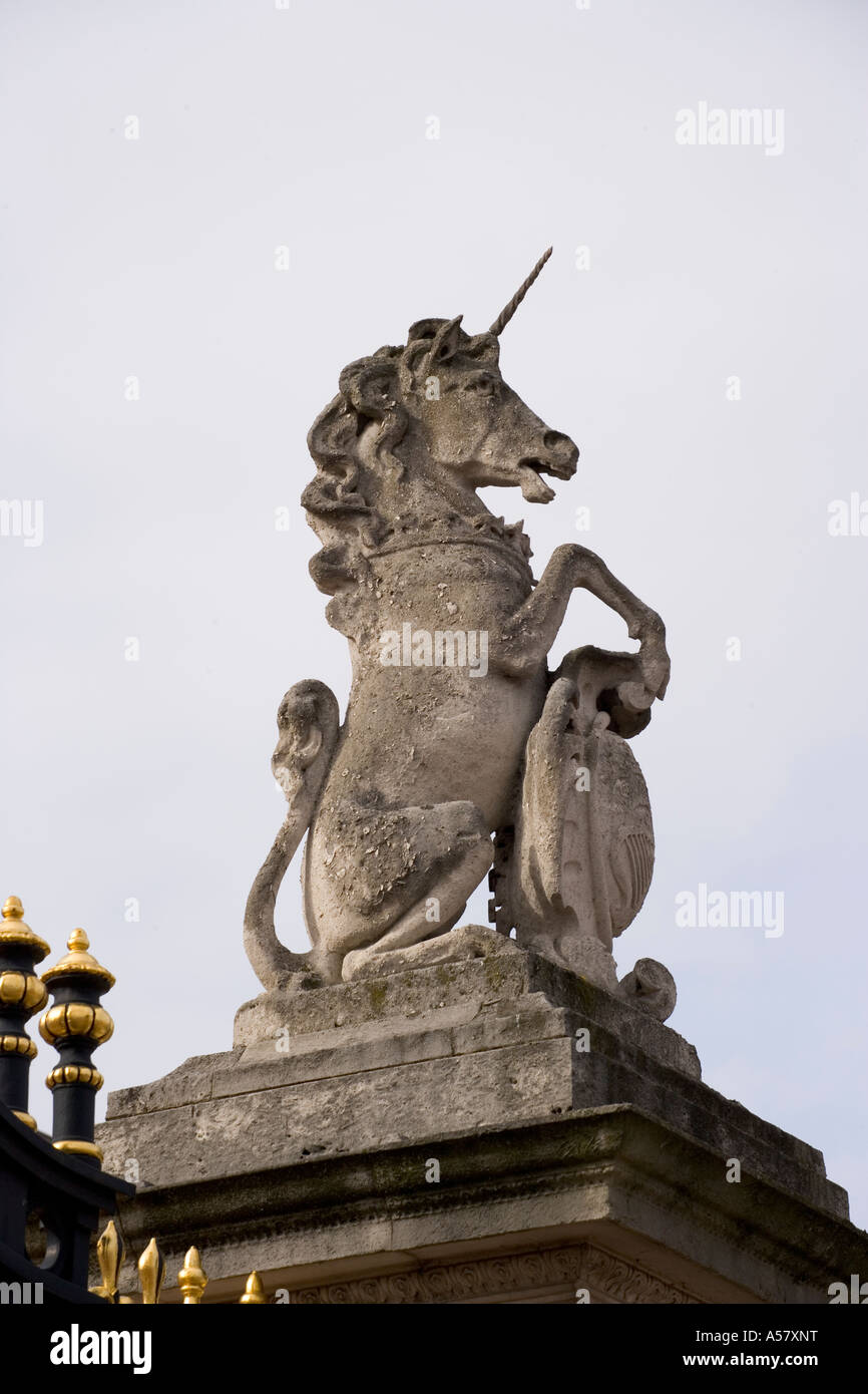 Regno Unito, Inghilterra, Gran Bretagna, Londra, Buckingham Palace, Unicorn Foto Stock