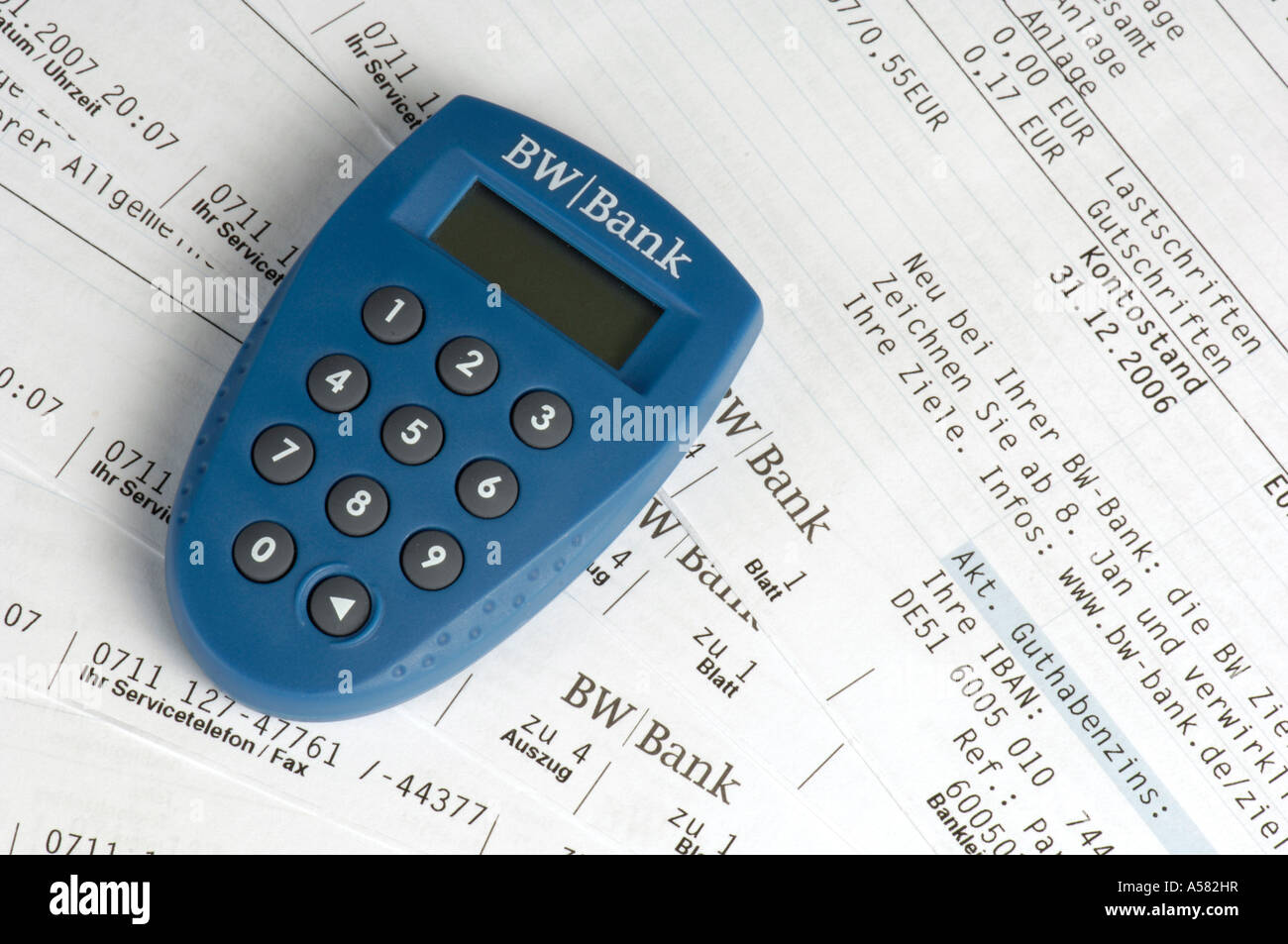 TAN calcolatrice per l'e-banking Foto Stock