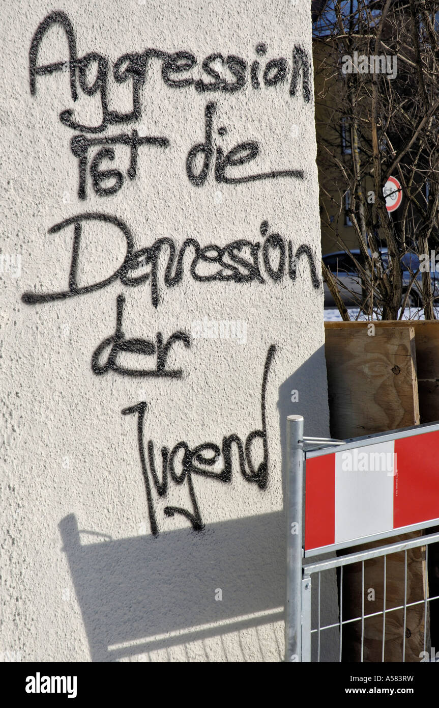Graffiti a Monaco di Baviera, Germania Foto Stock