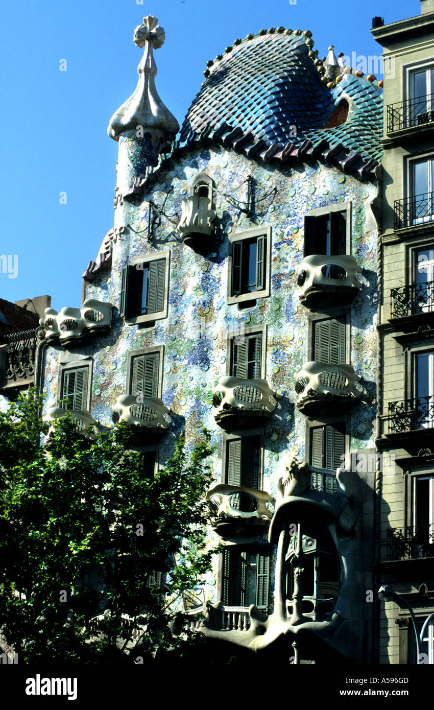 Casa Batllo Antoni Gaudì Barcellona Art Nouveau Foto Stock