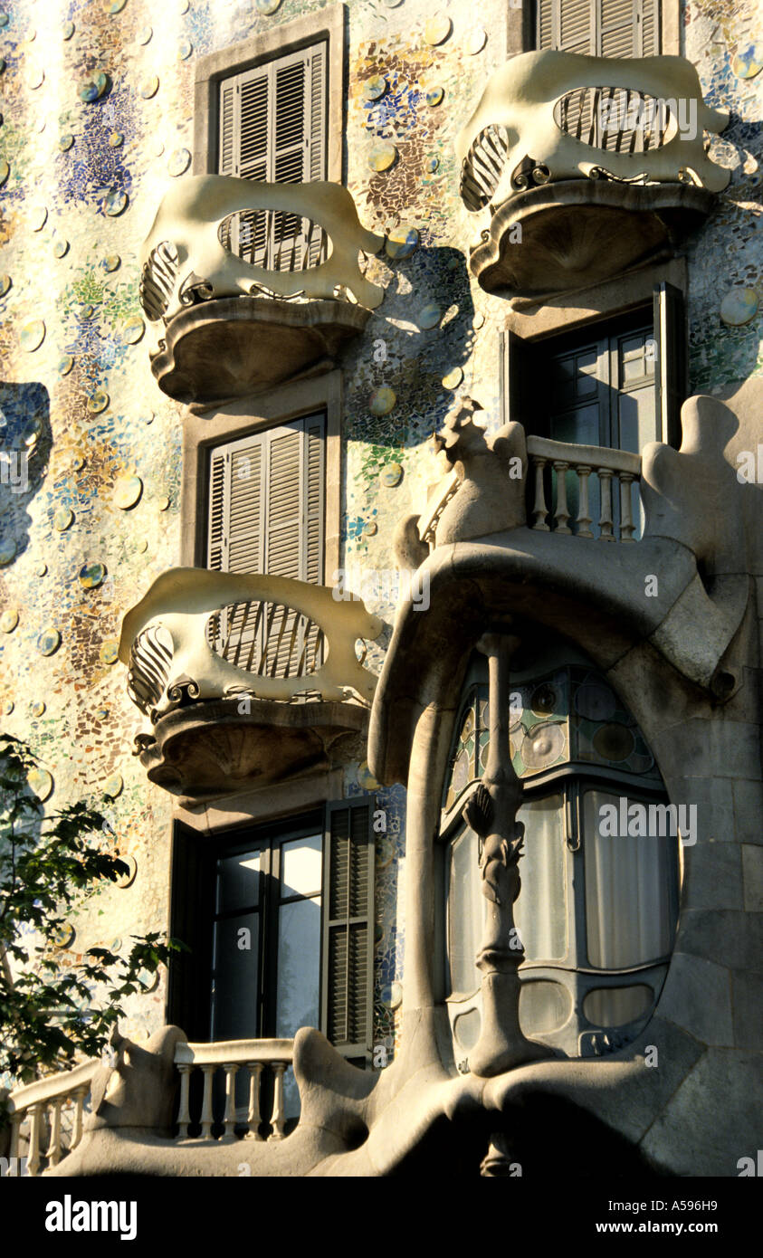 Casa Batllo Antoni Gaudì Barcellona Art Nouveau Foto Stock