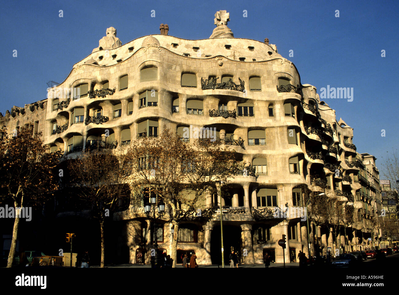 La Pedrera Casa Mila Barcellona Spagna Antoni Gaudi Foto Stock
