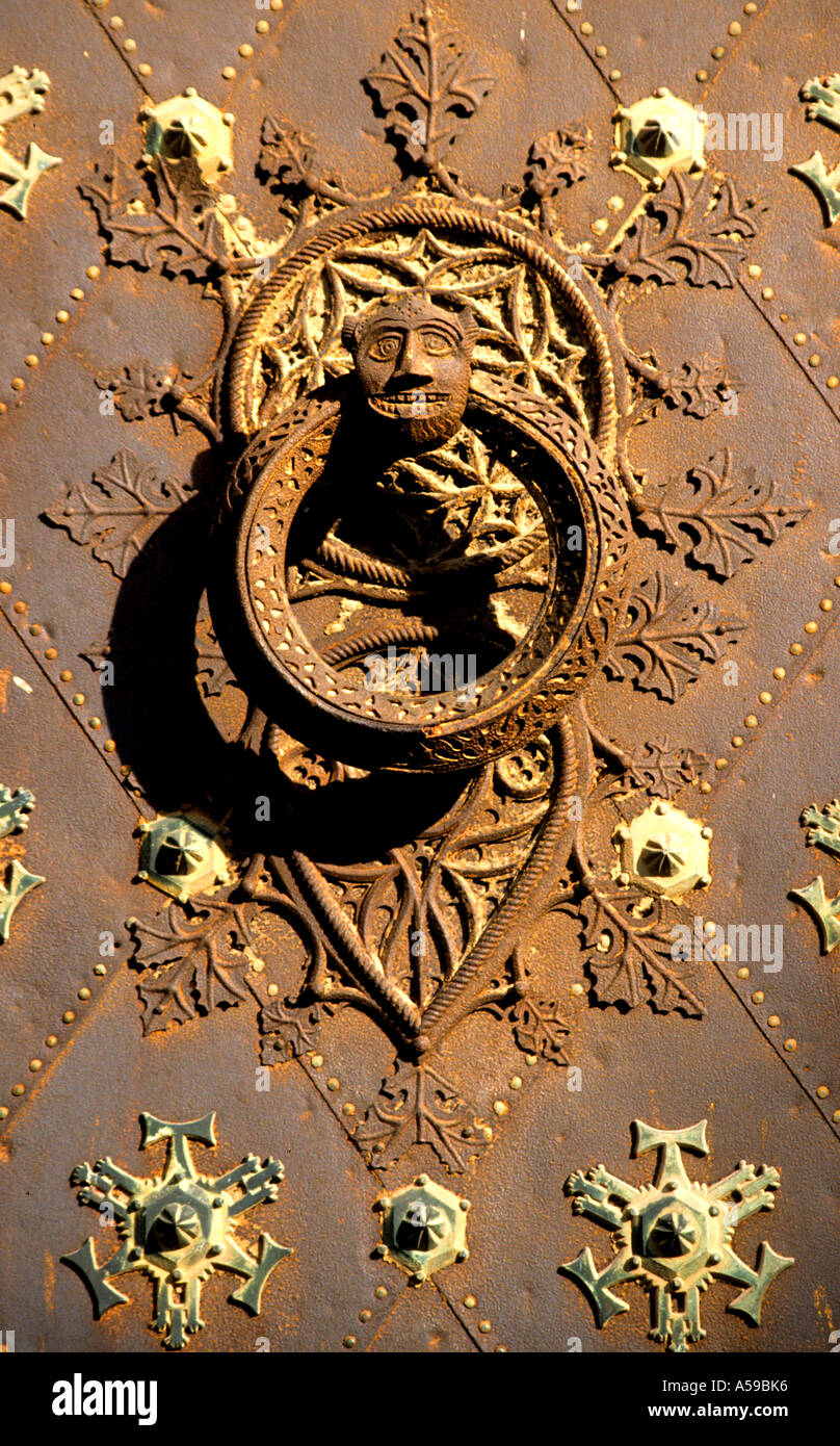 Spagna Catalunya Tarragona Catedral portone dettaglio Foto Stock