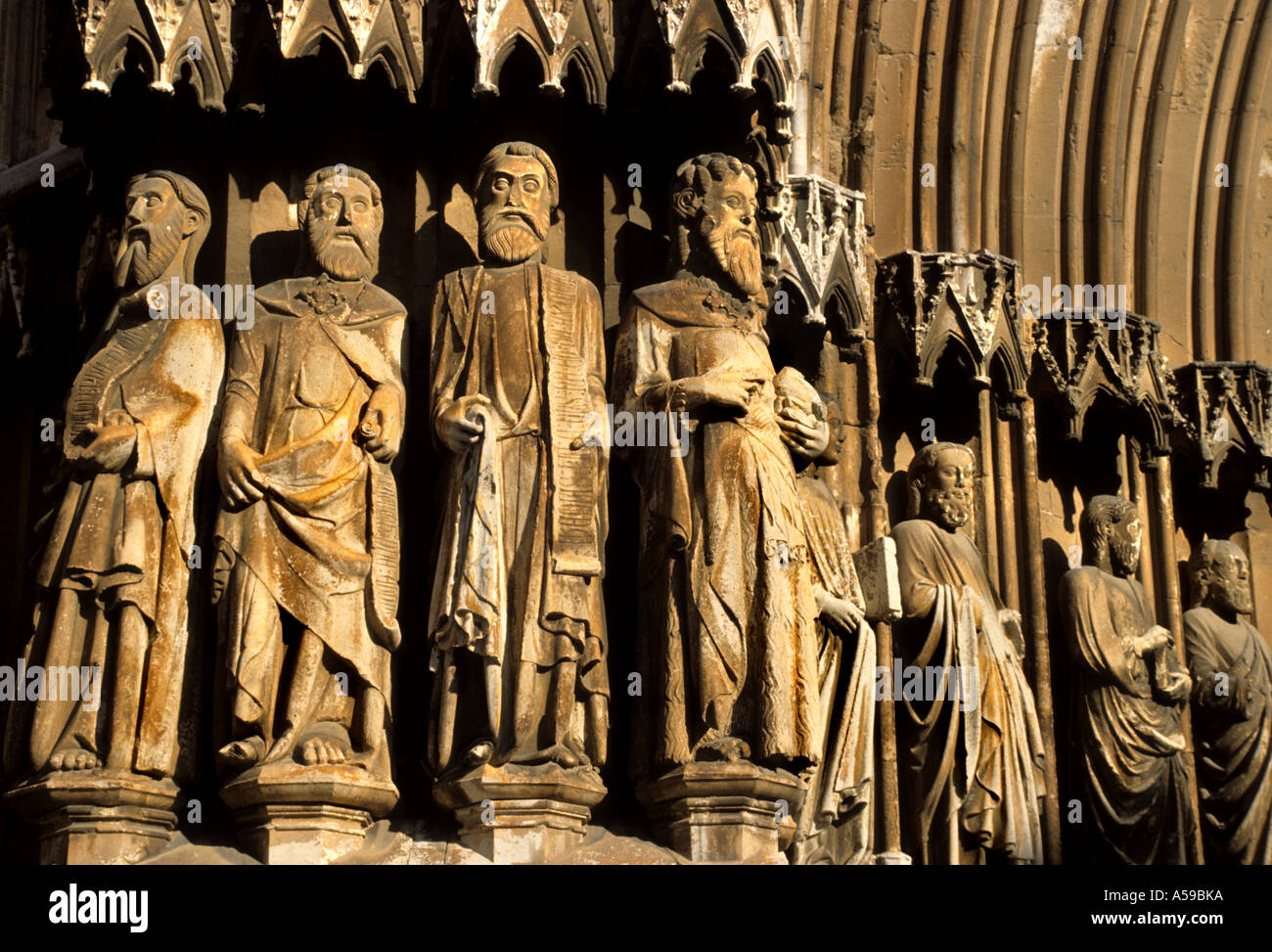 Spagna Catalunya Cattedrale di Tarragona portone dettaglio Foto Stock