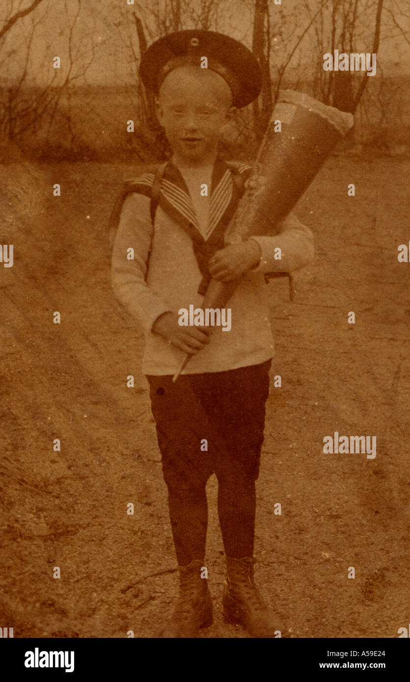 Primo giorno di scuola storica Photographica storico 1890 Foto Stock