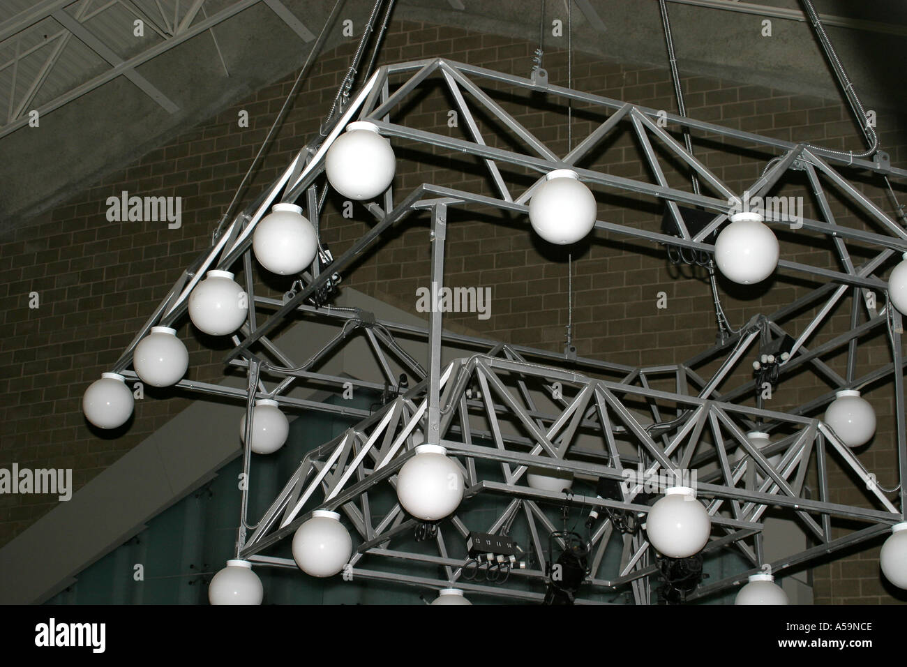 Le luci a incandescenza Lampadina illuminazione di un edificio Foto Stock
