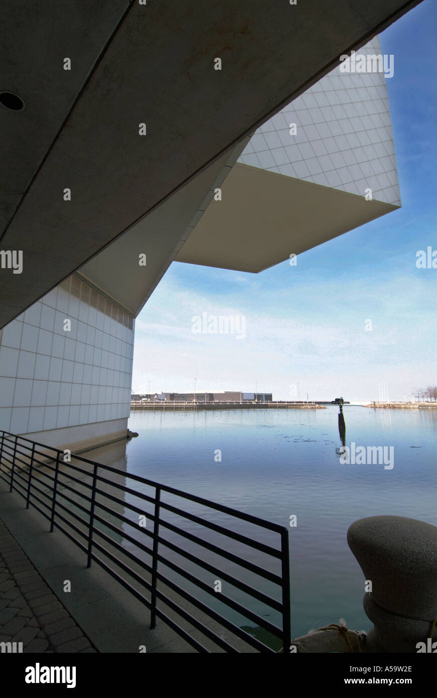 Rock and Roll Hall of Fame downtown Cleveland Ohio sightseeing punti di riferimento e attrazioni turistiche Foto Stock