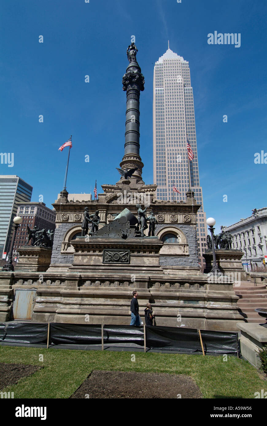 La contea di Cuyahoga soldati e marinai monumento downtown Cleveland Ohio punti di riferimento e attrazioni Foto Stock