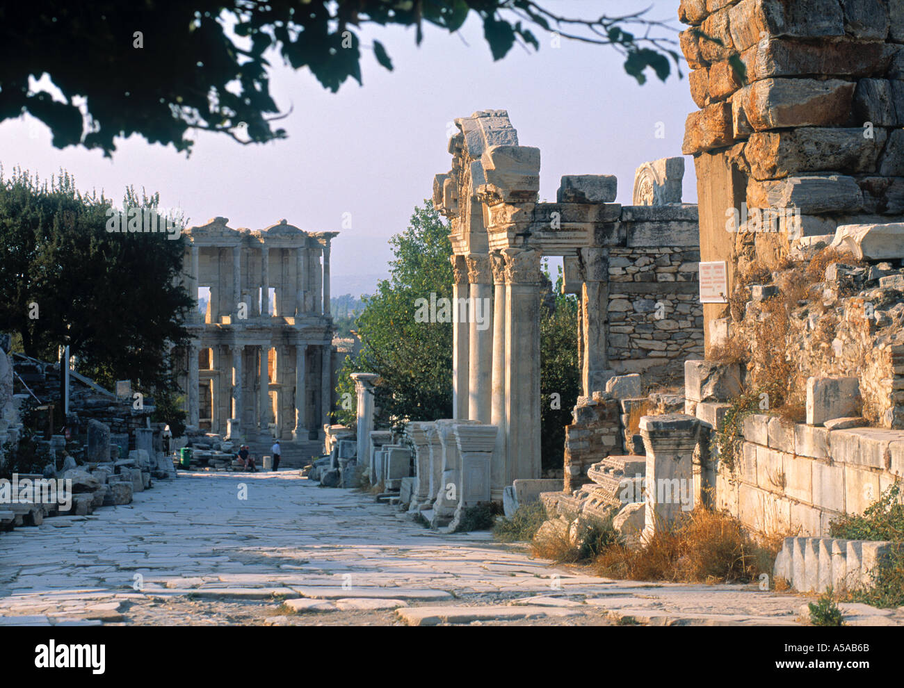 Tempio di Adriano & Celso biblioteca, Efeso, Turchia Foto Stock