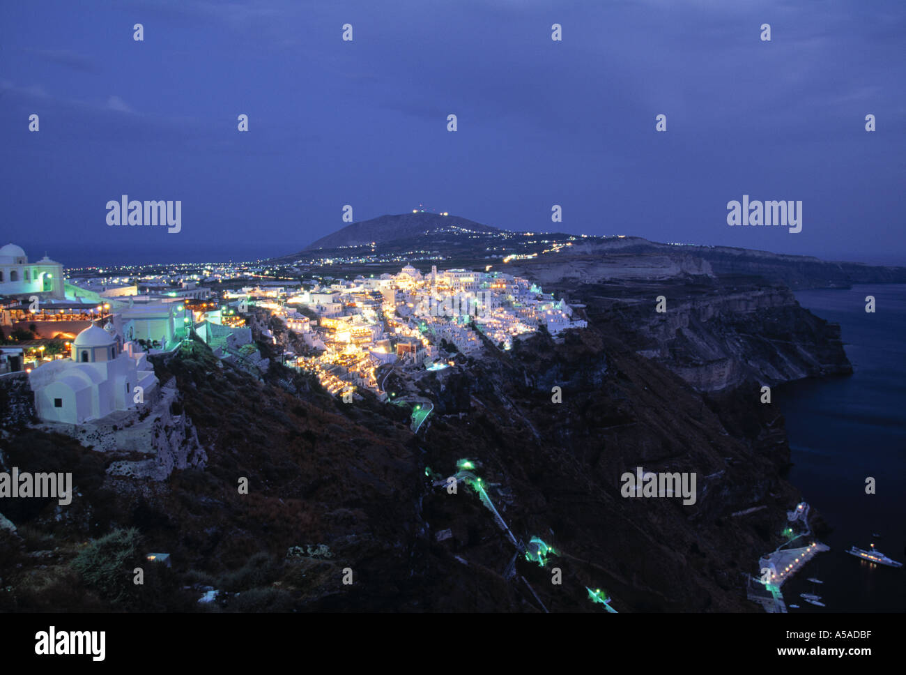 Thira town, Santorini (Thira), Isole Cicladi, Grecia Foto Stock