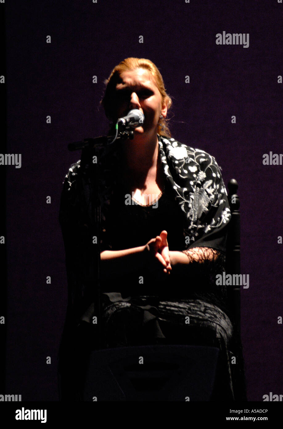 Il cantante di eseguire nel festival di flamenco 07 at Sadlers Wells Theatre London Foto Stock