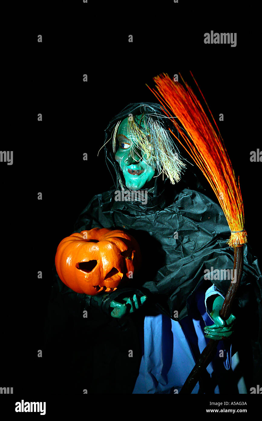 Scary Halloween strega. Foto Stock