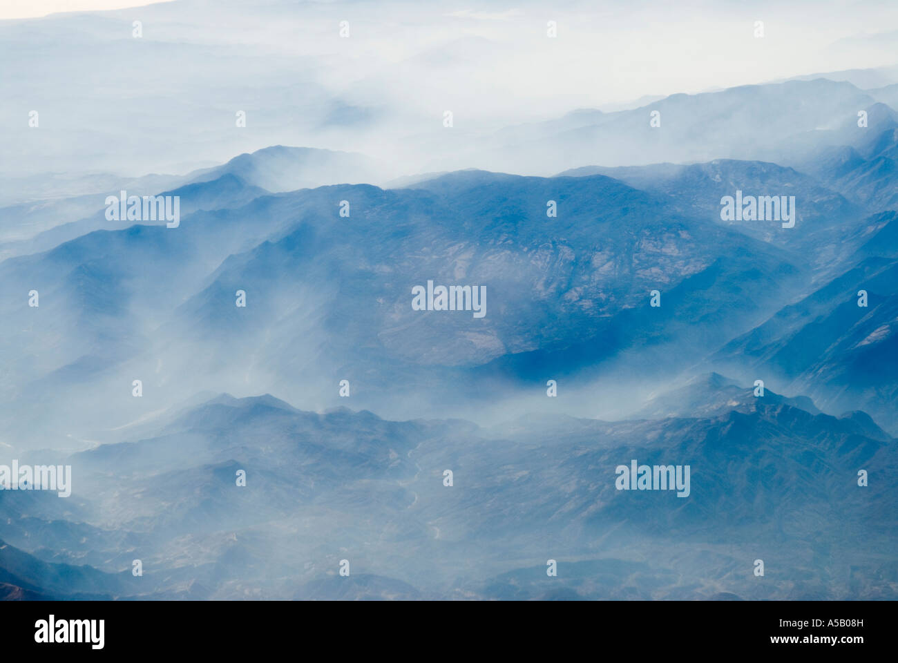 Forest incendio fumo Santa Monica montagne di Los Angeles in California Foto Stock