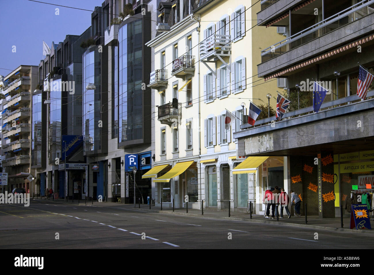 Grand Rue, Montreux, Svizzera Foto Stock