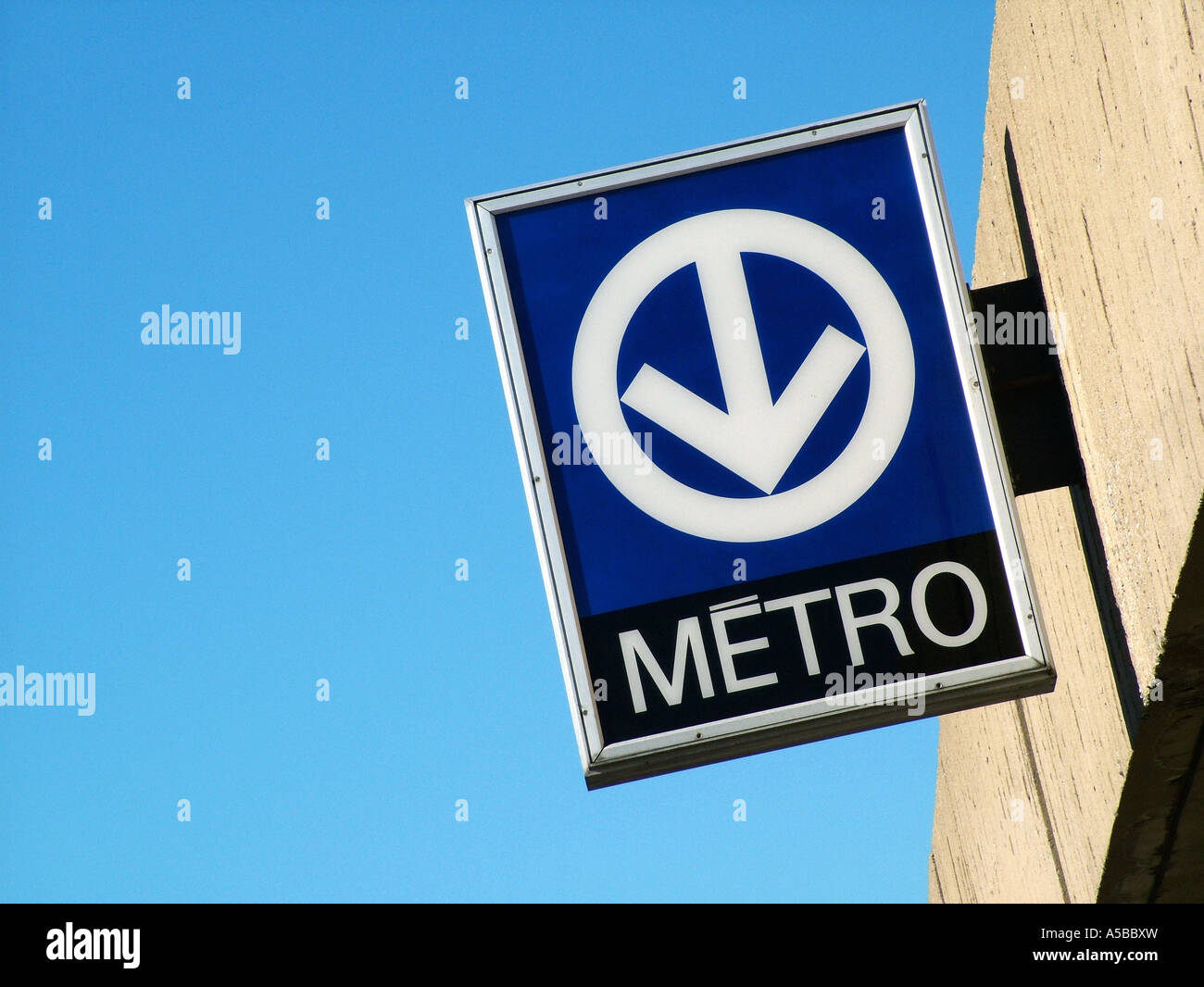 Metro Transit segno a Montreal in Canada. Foto Stock