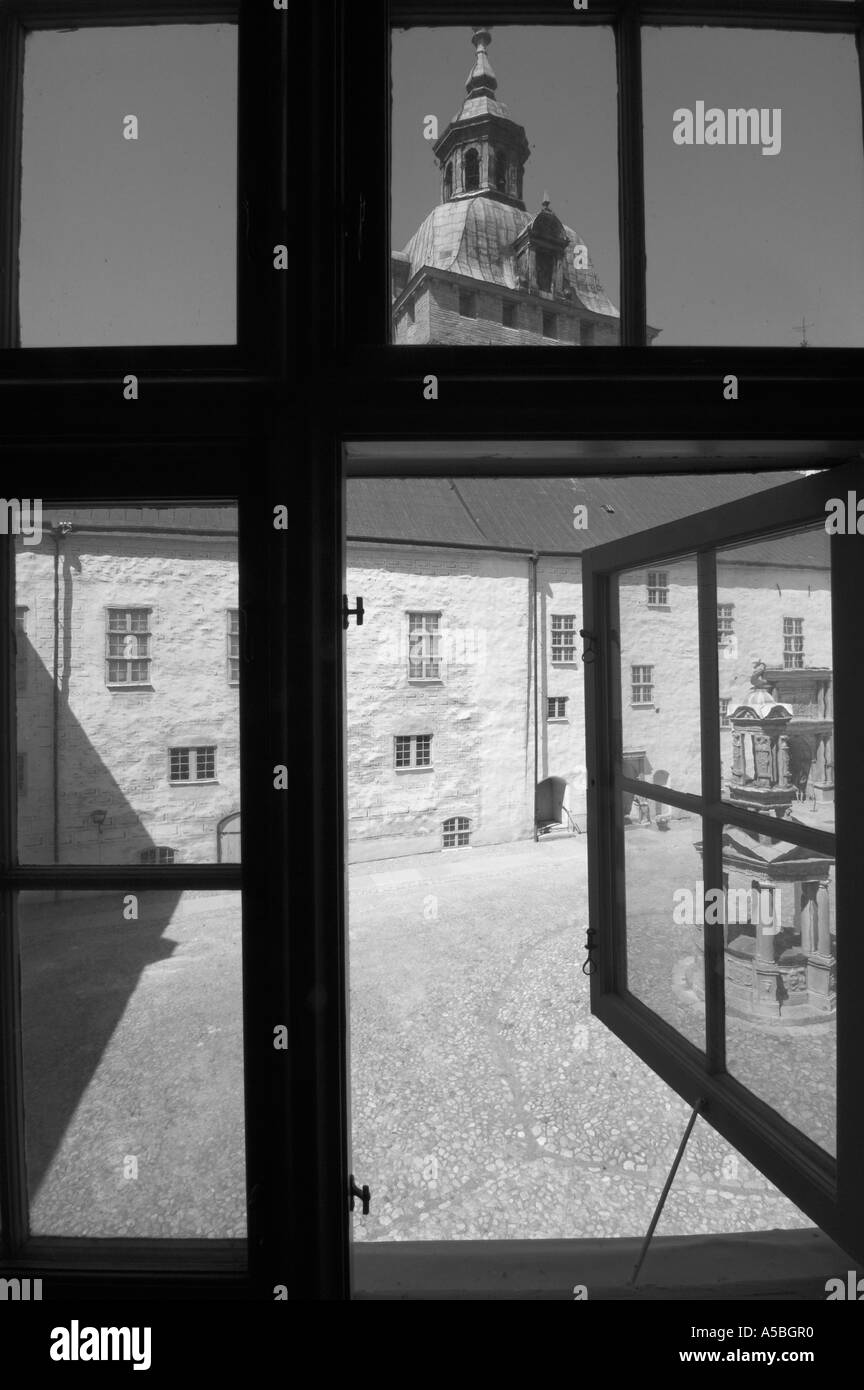 La visualizzazione della finestra del Castello di Kalmar. Svezia Foto Stock