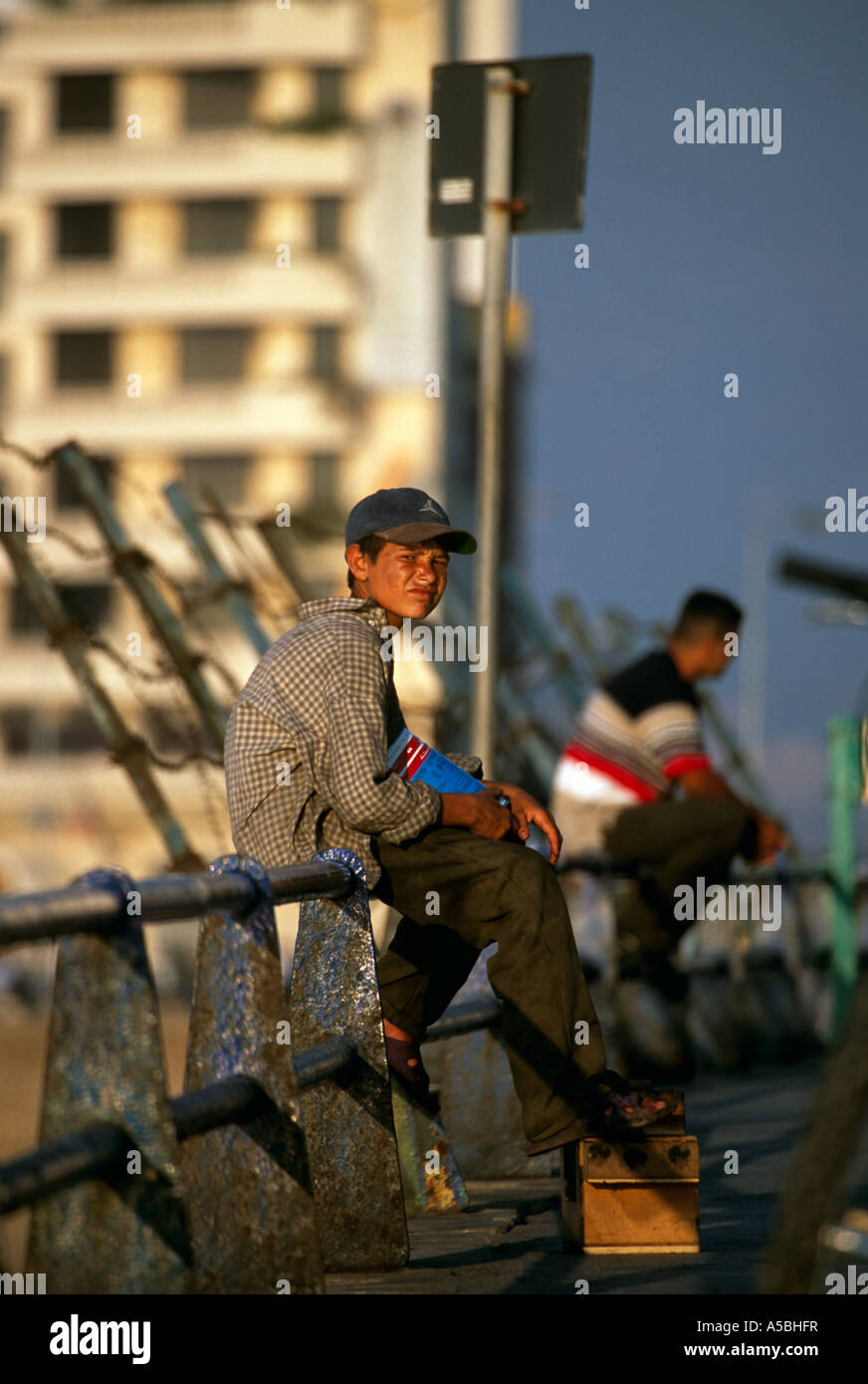 Le persone al La Corniche a Beirut Libano Foto Stock