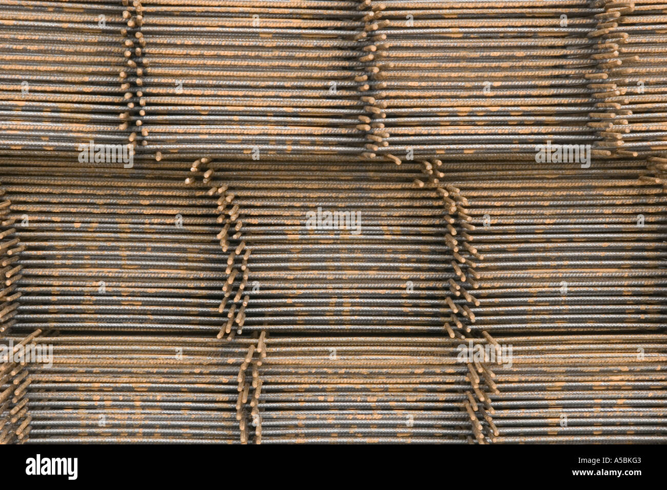 Griglie di acciaio utilizzato nella costruzione di cemento Foto Stock