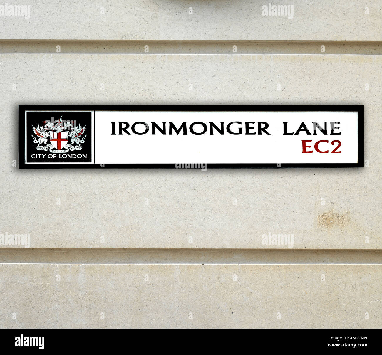 Ironmonger Lane road sign city of London Foto Stock