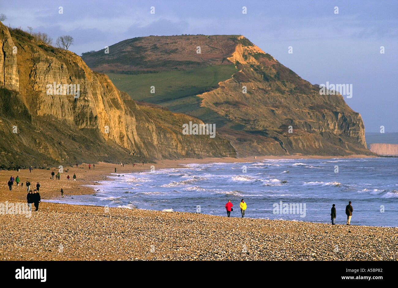 Regno Unito Inghilterra West Dorset Golden Cap Seatown vicino alla spiaggia  a Charmouth JMH0451 Foto stock - Alamy