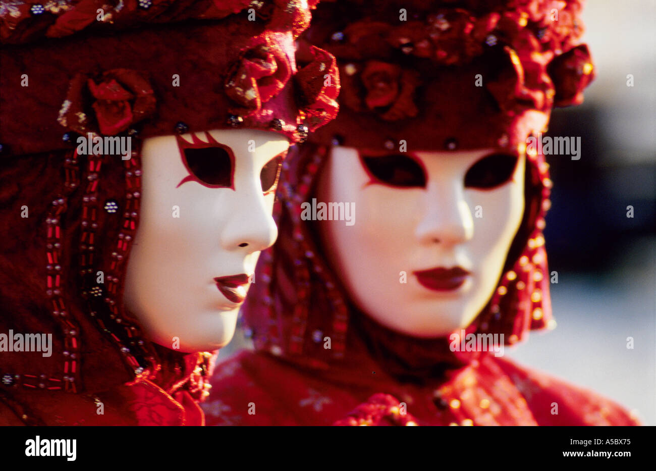 Due maschere di Carnevale di Venezia (Italia) Foto Stock