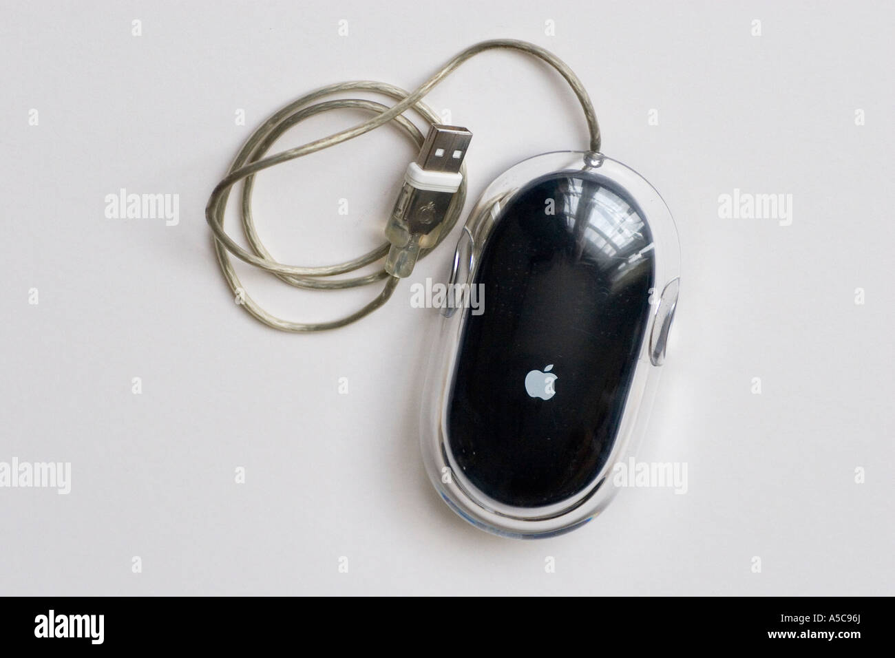 Computer Apple Macintosh mouse nero Foto Stock