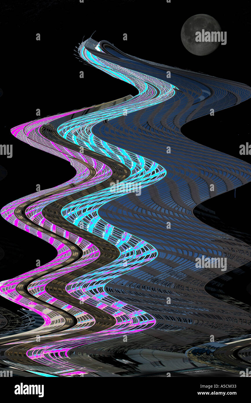 Città di Calgary Calgary Tower Alberta Canada ; fotografia notturna Foto Stock