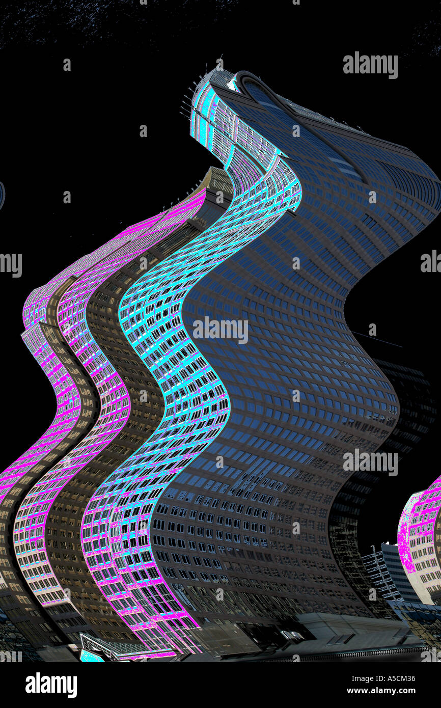 Città di Calgary Calgary Tower Alberta Canada; notte fotografia Foto Stock