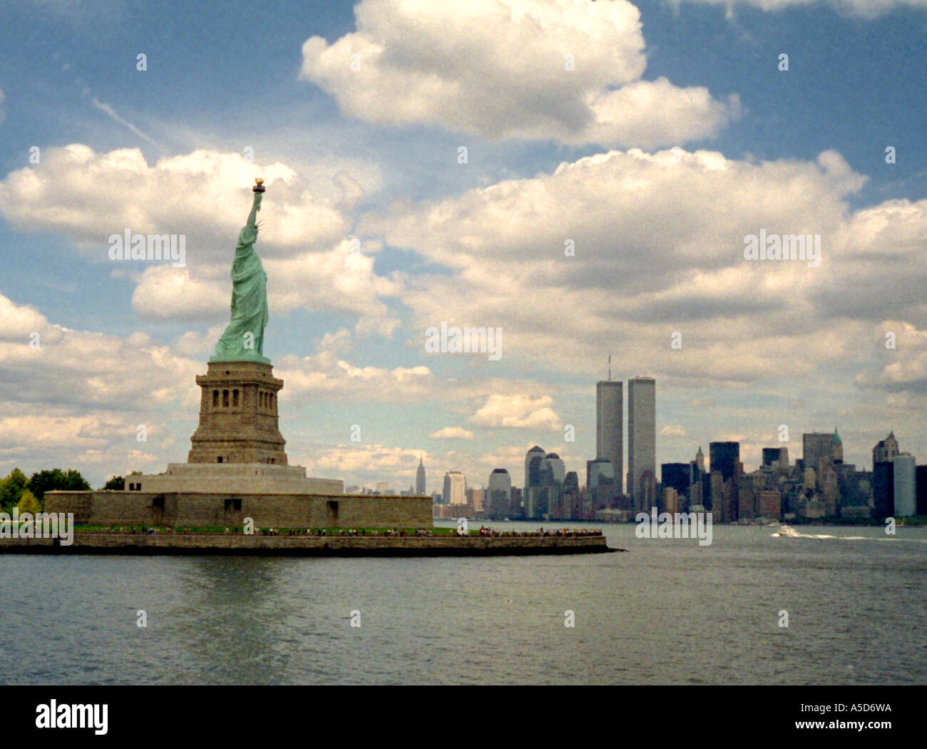 Statua della Libertà, il porto di New York Foto Stock