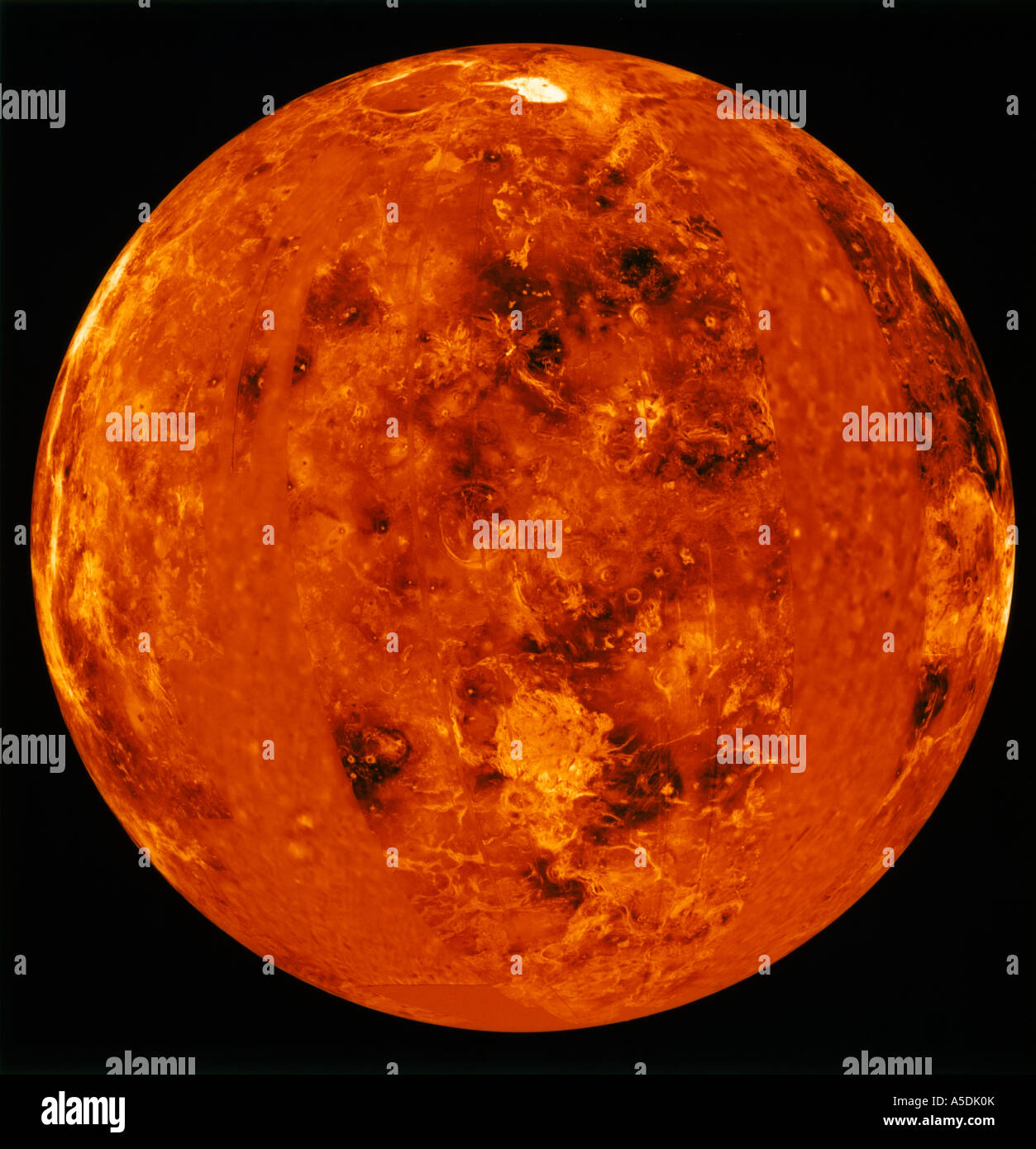 Venere preso dalla sonda spaziale robotica Magellana che utilizza il radar di apertura sintetica per misurare il campo gravitazionale planetario 1990 Foto Stock