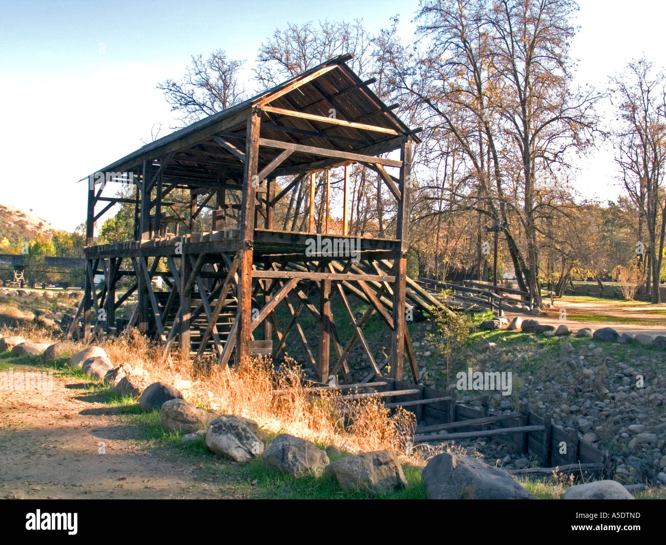 Sutter's Mill vista della California Gold Strike, Marshall parco dello stato Foto Stock