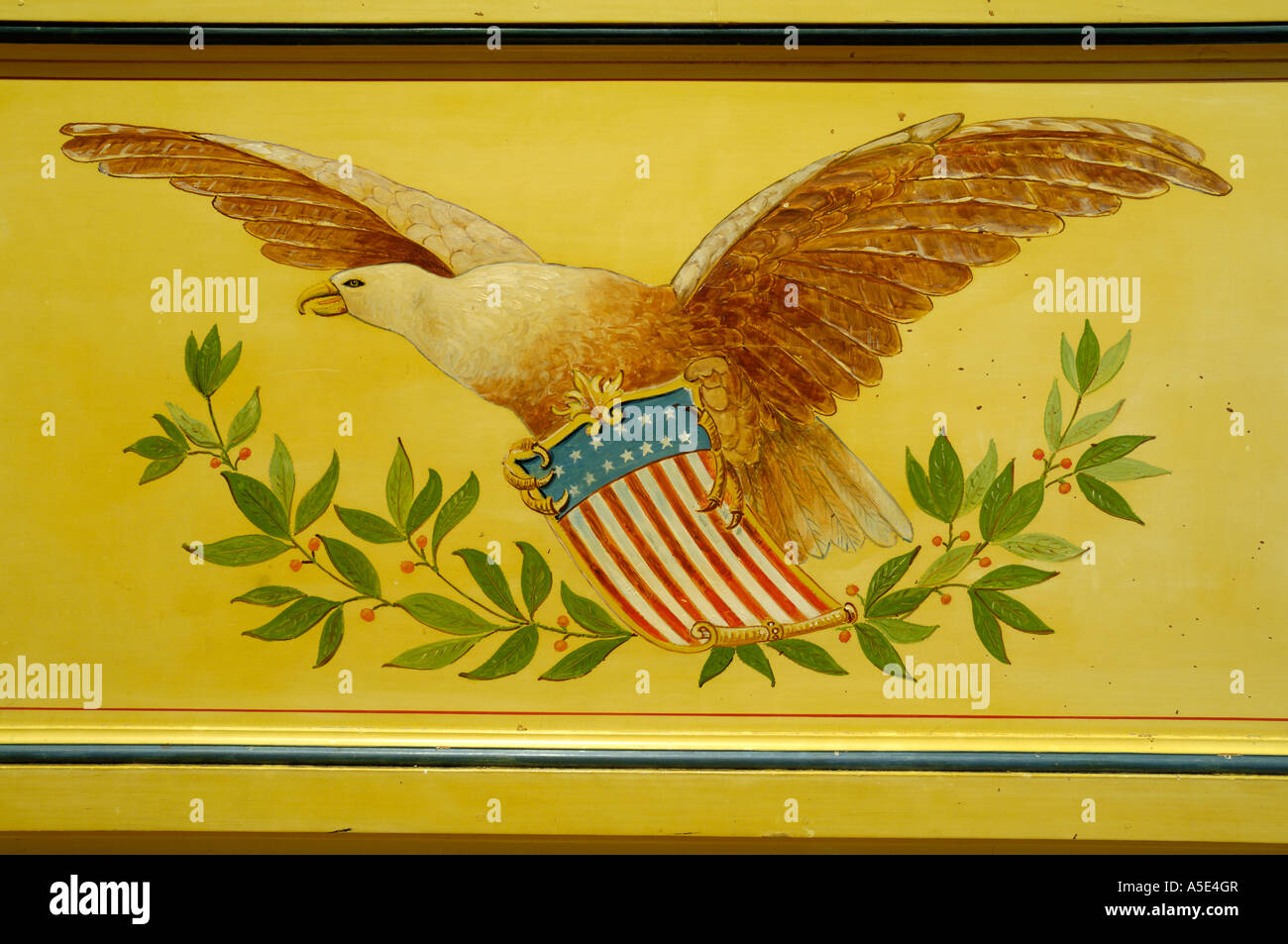 Dettaglio laterale di un'autovettura su un 1858 Rogers treno sul display presso la Henry Ford Museum a Dearborn Michigan STATI UNITI Foto Stock