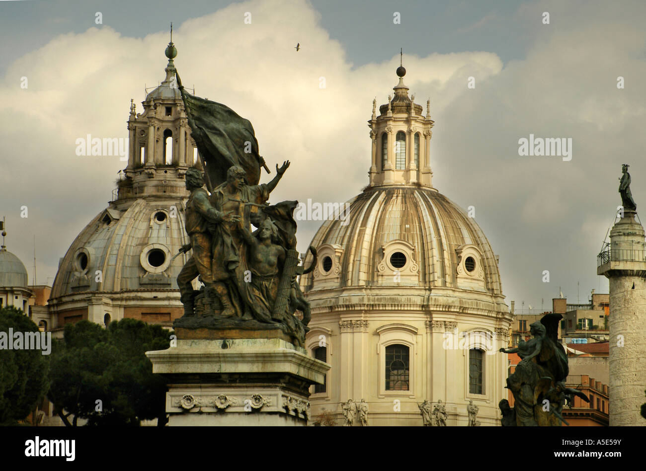 Roma Italia parte del Vittoriano il monumento a Vittorio Emanuele II di Savoia, primo re d'Italia Foto Stock