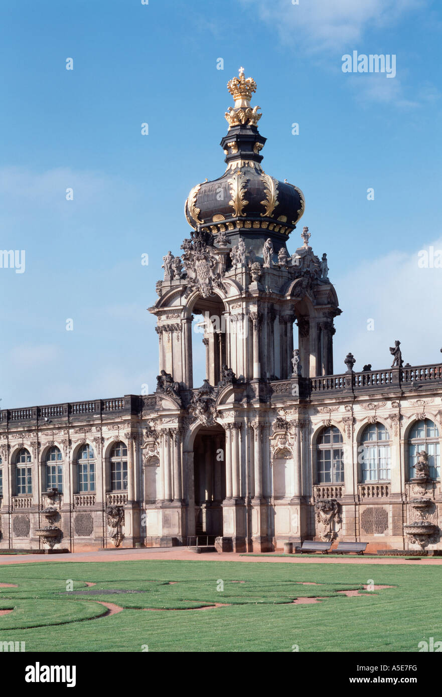 A Dresda, Zwinger, Kronentor Foto Stock