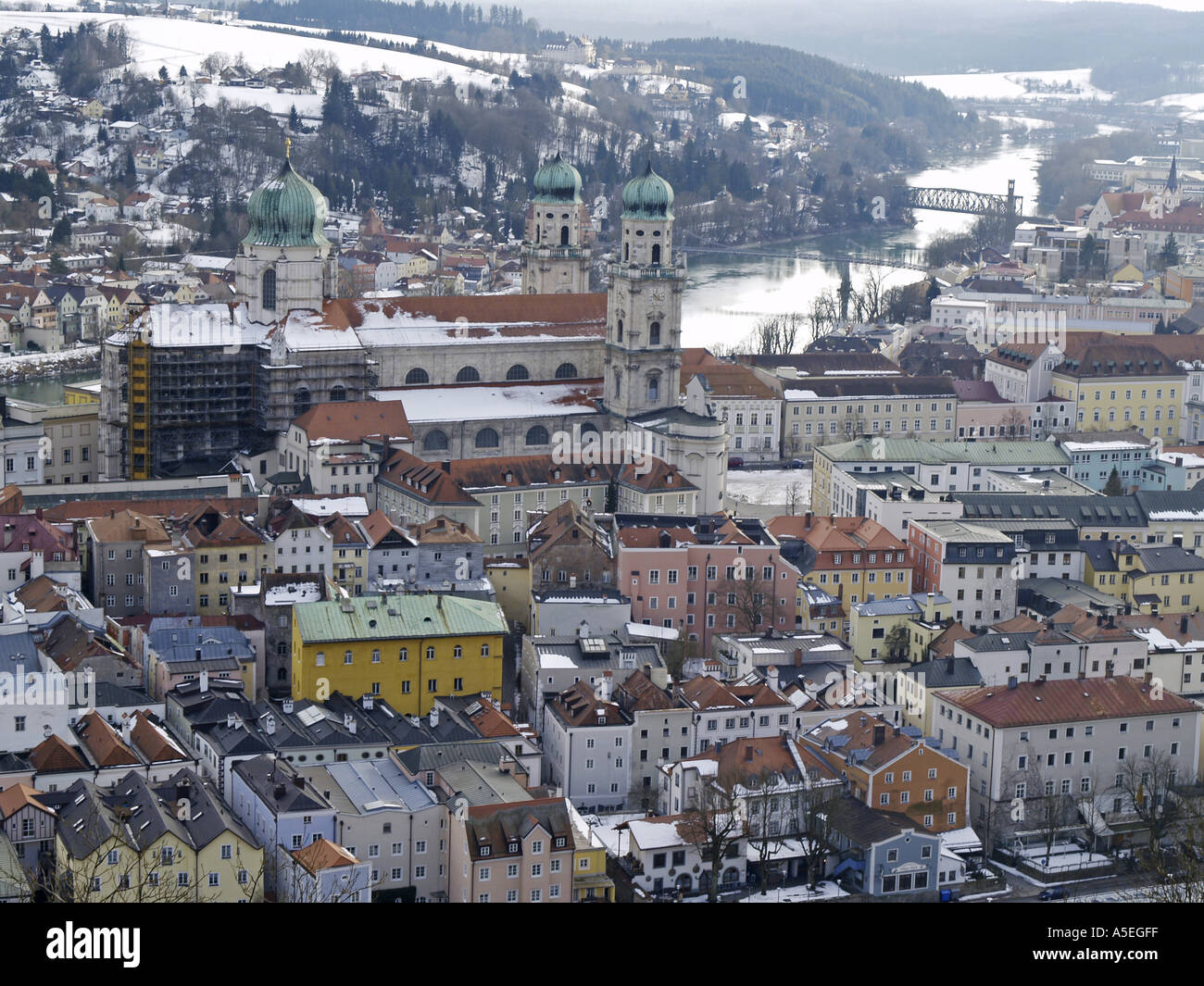 Città universitaria di Passau, vista città Foto Stock