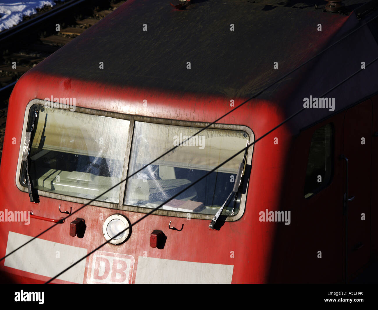 Monaco di Baviera, ferrovia presso la stazione principale motore delle Ferrovie Tedesche Foto Stock