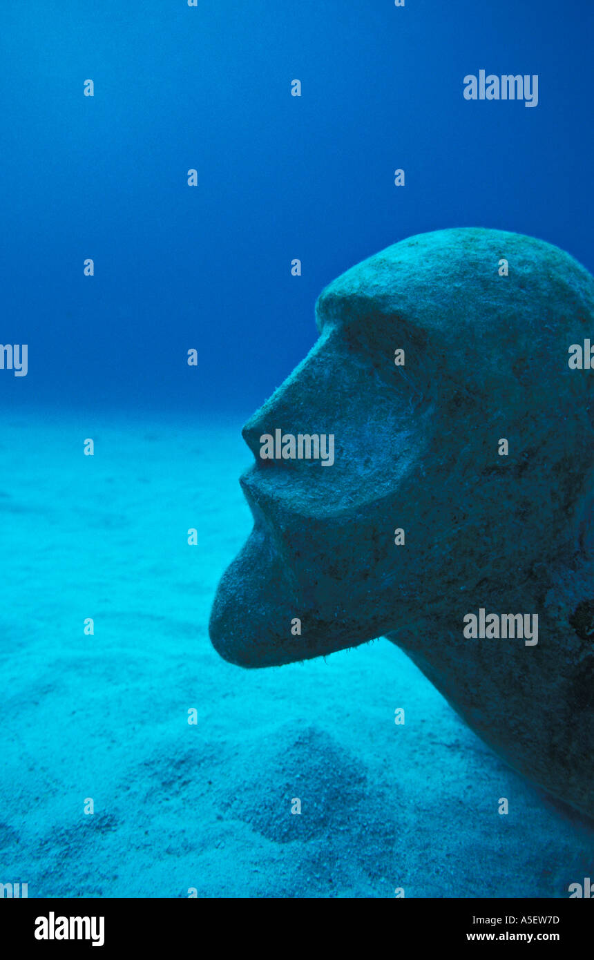 Messico Underwater statua di Cristo Chankanaab Parco Nazionale di Cozumel Foto Stock